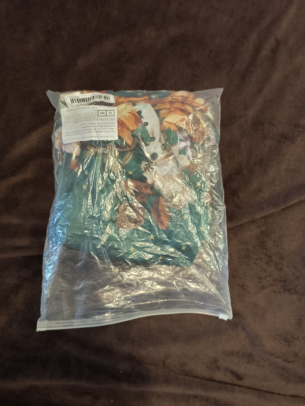 Floral Cold-Shoulder Women’s Top in Teal - Picture 8 of 9